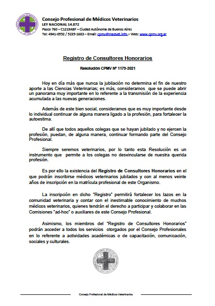 previo Registro Consultores Honorarios